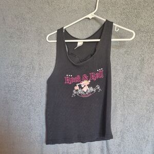 Black Rock & Roll Tank Top Vintage Pink PANTHER